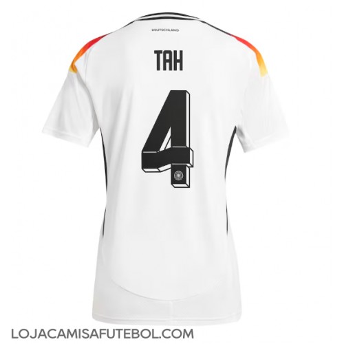 Camisa de Futebol Alemanha Jonathan Tah #4 Equipamento Principal Europeu 2024 Manga Curta